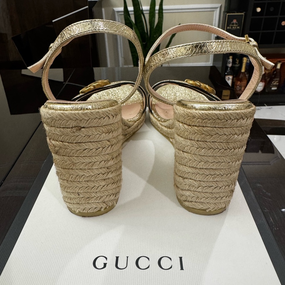 Gucci Aitana GG Wedge Espadrille Sandals - Picture 4 of 7